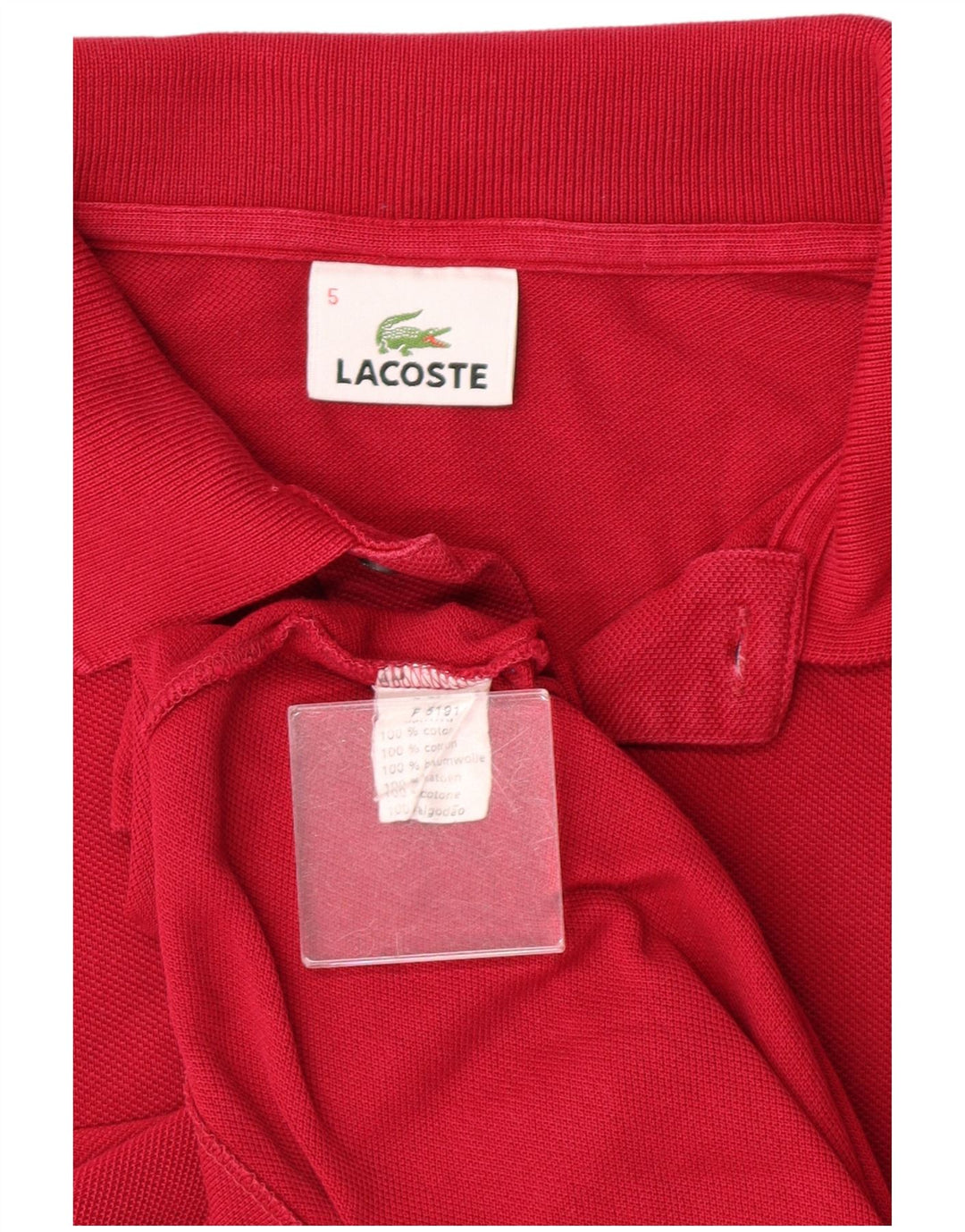Polo da uomo LACOSTE taglia 5 grande in cotone rosso classico