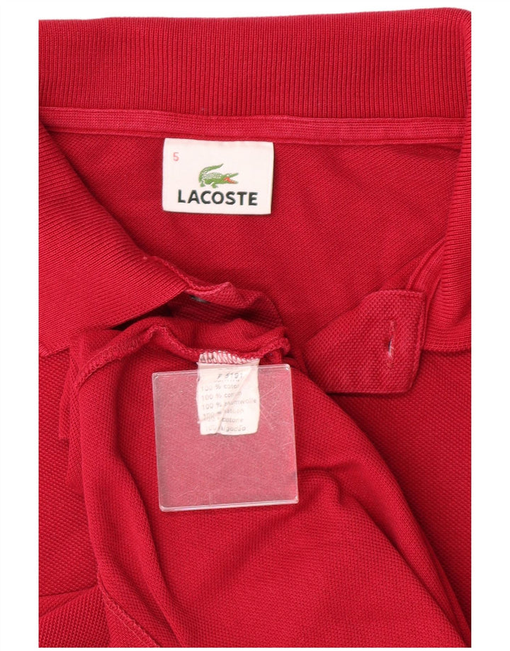Polo da uomo LACOSTE taglia 5 grande in cotone rosso classico