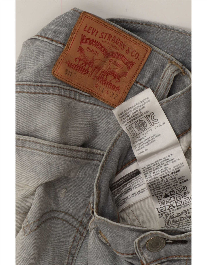 Pantaloncini di jeans slim fit Levi's 511 da uomo W31 cotone blu medio