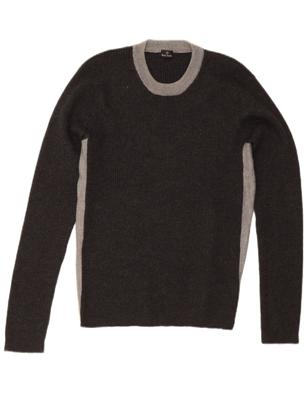 Maglione maglione girocollo da donna Paul Smith UK 12 Blocco colore grigio medio