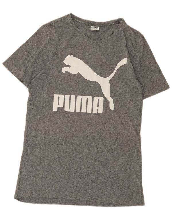 T-shirt grafica da uomo Puma Top grigio medio chiazzato