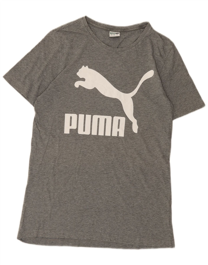 T-shirt grafica da uomo Puma Top grigio medio chiazzato