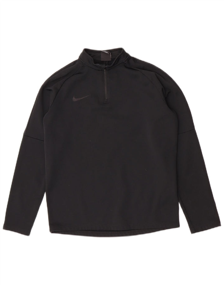 Felpa Nike da ragazzo Dri Fit con zip e collo, 12-13 anni, grande, nera