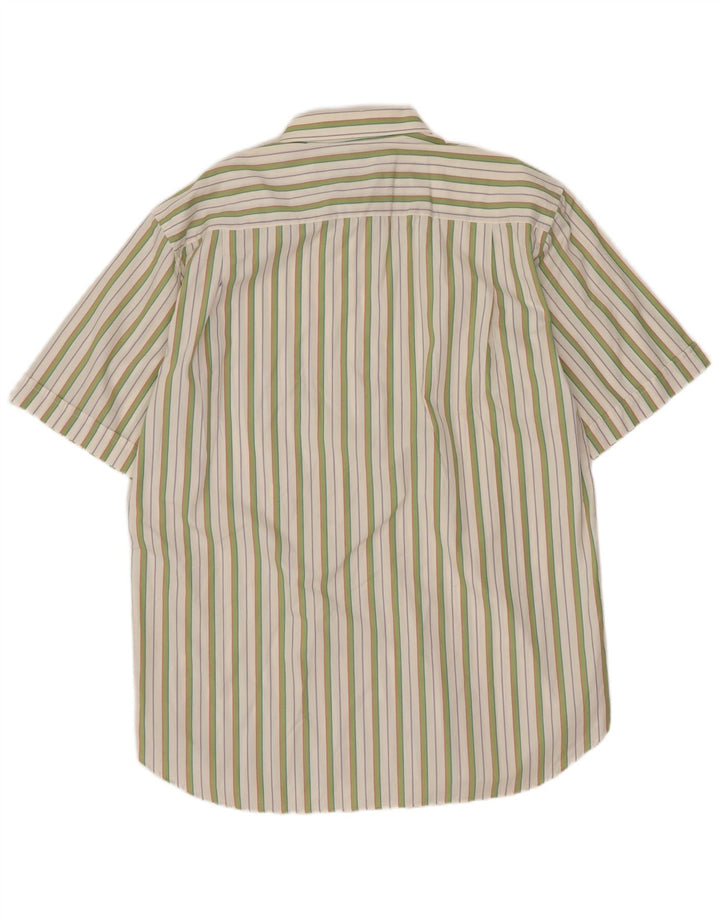 Camicia da uomo a maniche corte Carlo Regona taglia 40 15 1/2 verde medio a righe