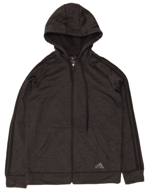 Maglione con cappuccio e zip Adidas Climawarm da donna UK 12/14 Poliestere grigio medio