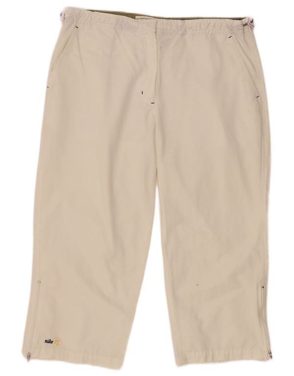 Pantaloni Capri dritti da donna Nike US 8/10 Medium W28 L20 Cotone bianco