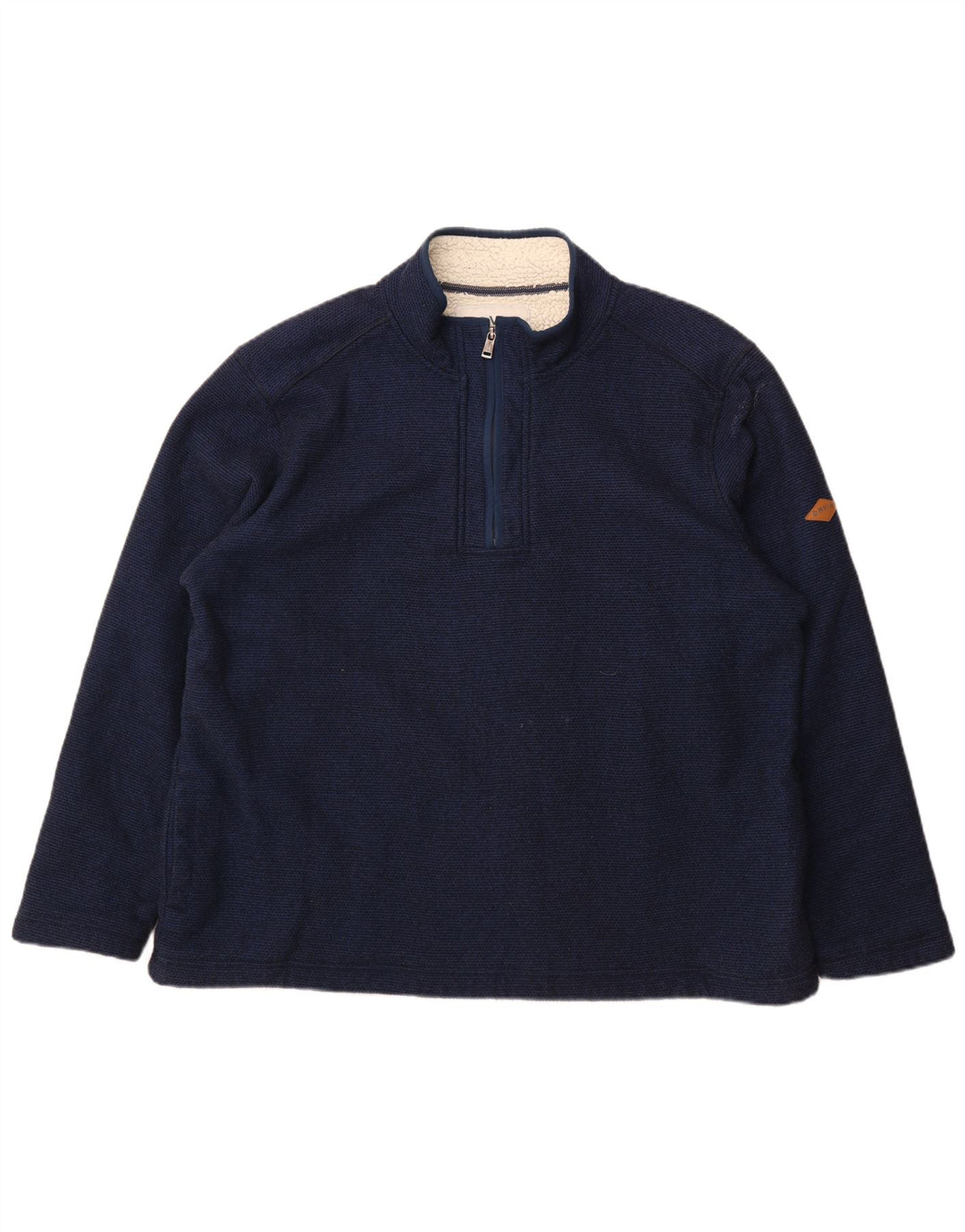 Felpa Sherpa da uomo con zip e collo Orvis, 2XL, poliestere blu navy