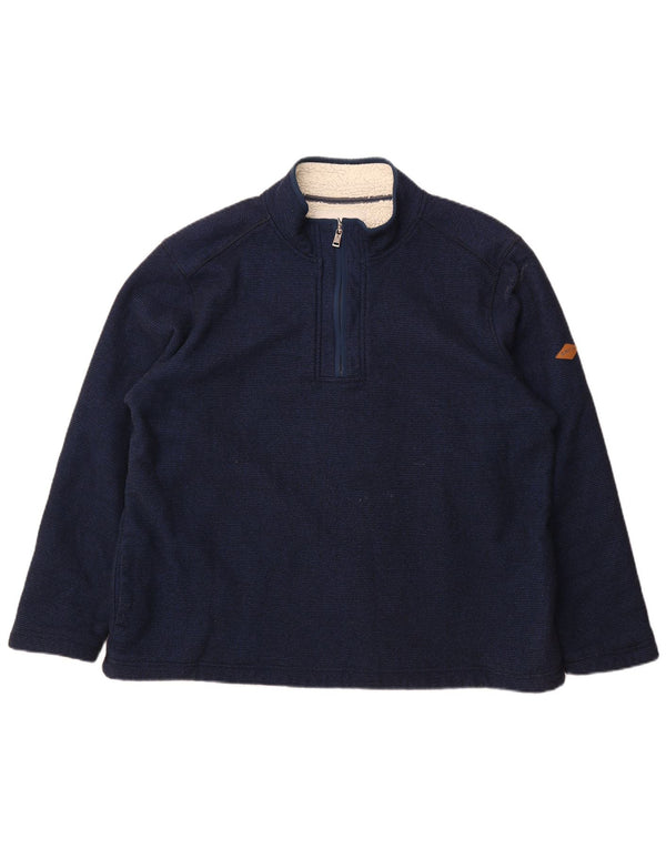 Felpa Sherpa da uomo con zip e collo Orvis, 2XL, poliestere blu navy