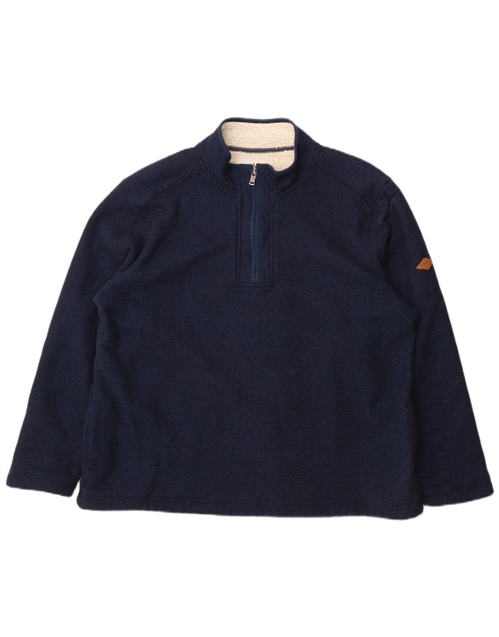 Felpa Sherpa da uomo con zip e collo Orvis, 2XL, poliestere blu navy
