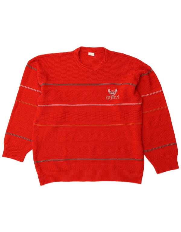 GUCCI Maglione girocollo da uomo a righe rosse medie