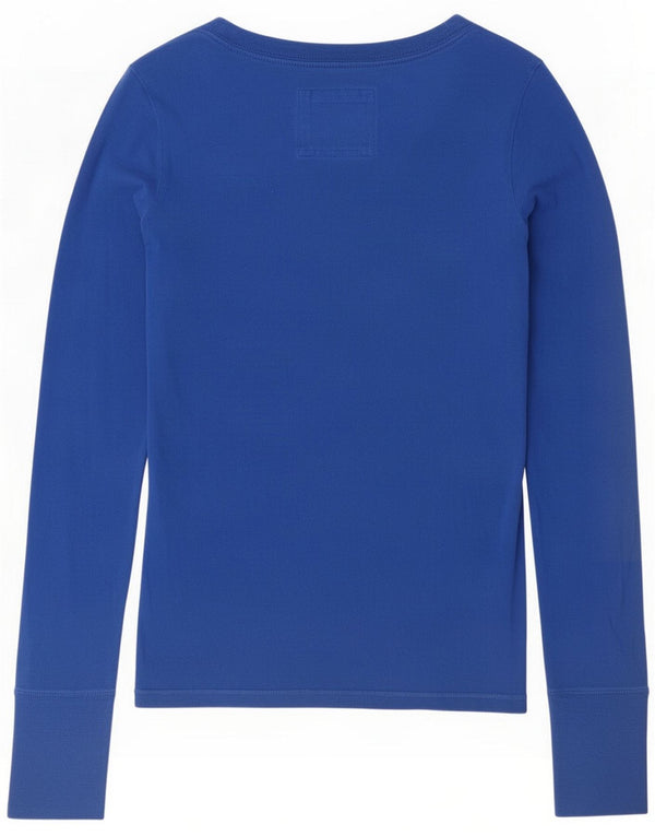 Top grafico da donna a maniche lunghe Abercrombie & Fitch UK 10 Small Blu