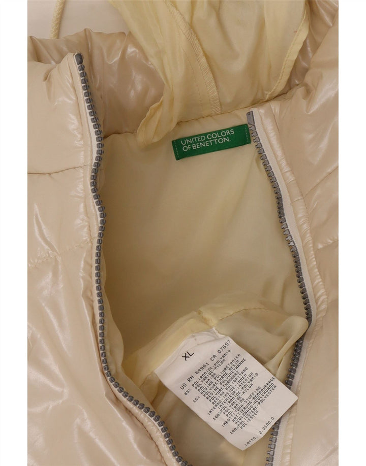Giacca imbottita da donna Benetton UK 18 XL Beige poliammide