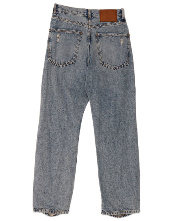 Jeans dritti effetto invecchiato da donna Zara EU 34 2XS W24 L26 cotone blu