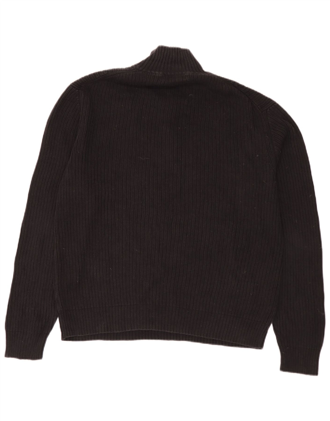 Calvin Klein Uomo Maglione con zip sul collo Maglione grande in cotone nero