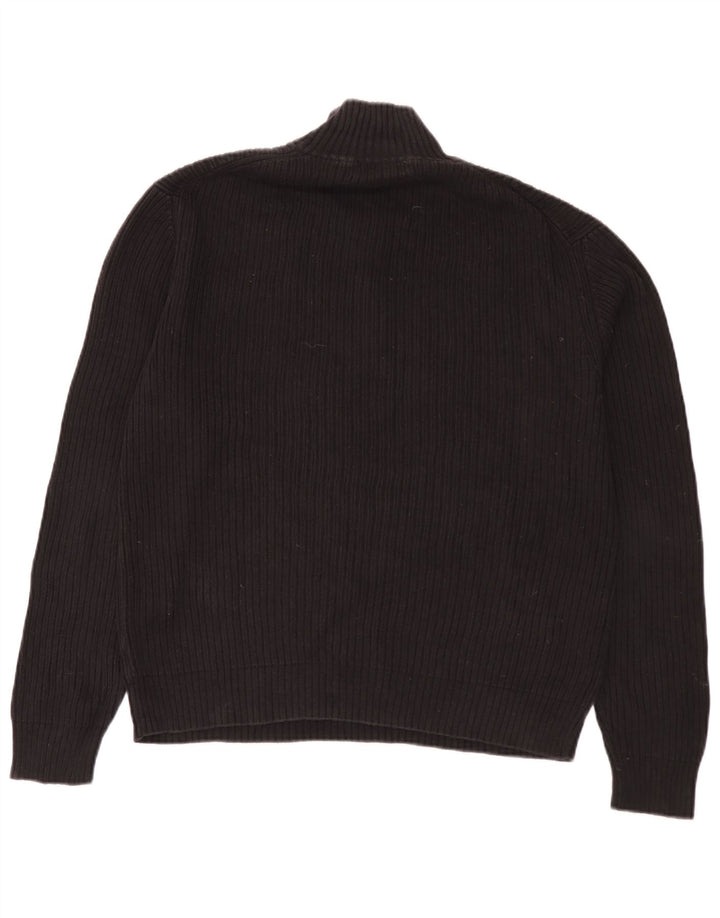 Calvin Klein Uomo Maglione con zip sul collo Maglione grande in cotone nero