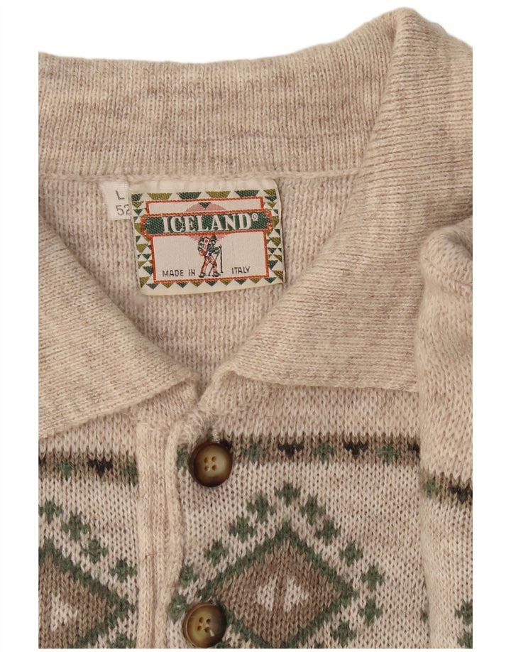 Maglione da uomo con collo alto ISLANDA IT 52 Large Grey Fair Isle