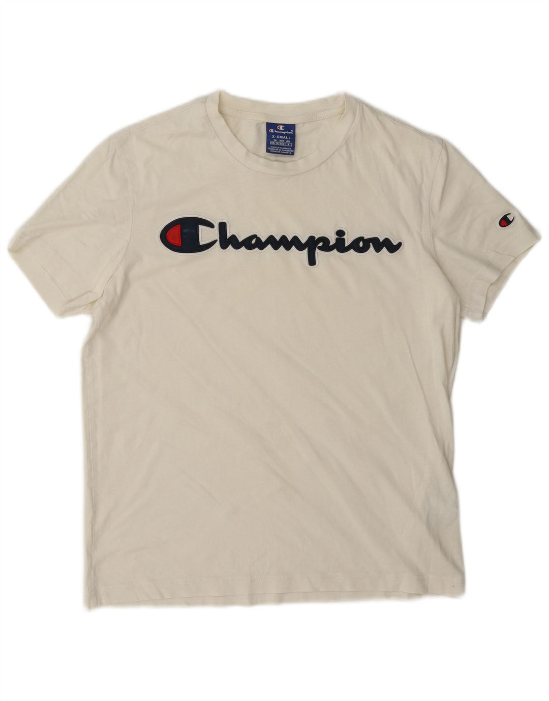 T-shirt grafica da uomo Champion Top XS in cotone bianco