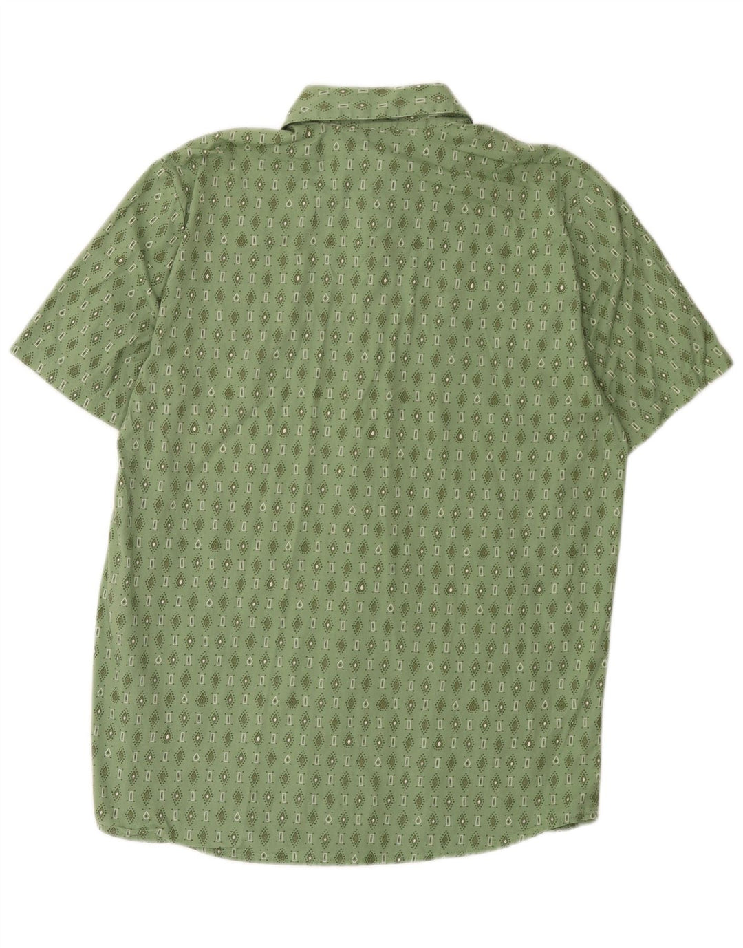 Camicia a maniche corte da uomo Volcom in cotone geometrico verde medio