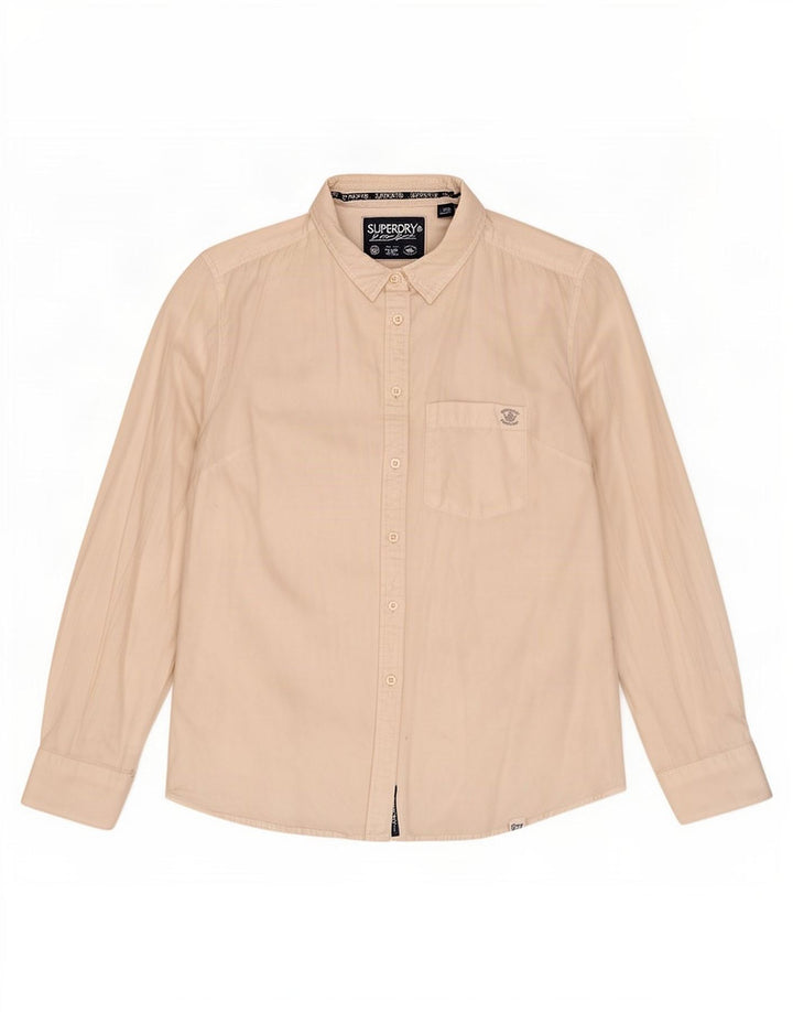 Camicia da donna Superdry UK 16 grande cotone bianco