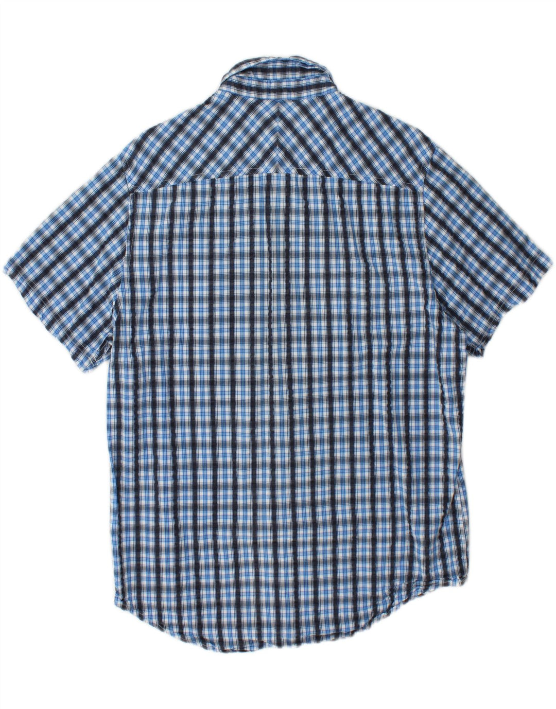 TIMBERLAND Camicia da uomo a maniche corte vestibilità regolare in cotone a quadri blu grande