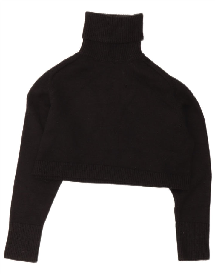 Top corto Zara da donna con collo alto UK 10 piccolo in viscosa nera
