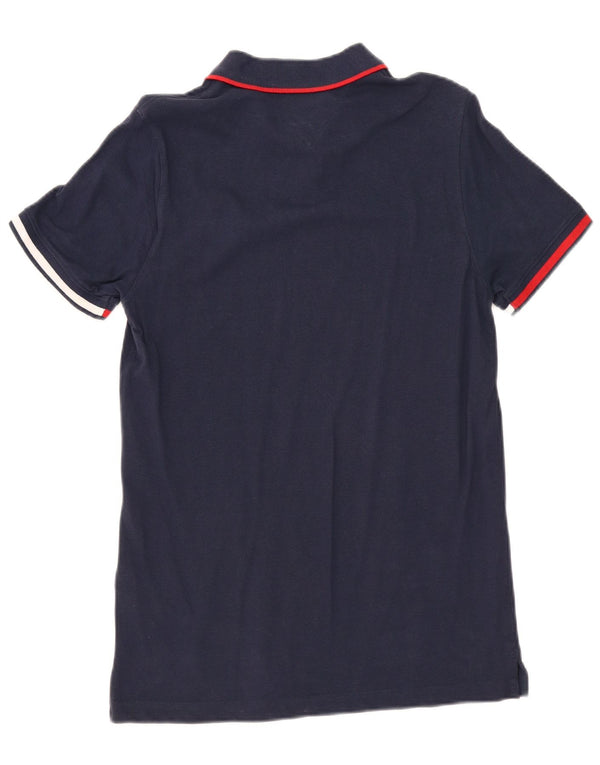 Polo da uomo Tommy Hilfiger media cotone blu navy
