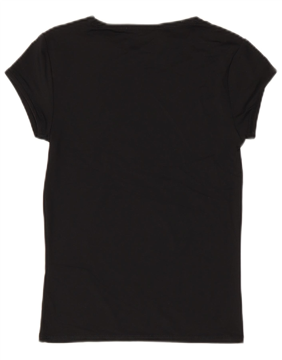 ZARA Womens Crop T-Shirt Top UK 12 Medium Black Polyamide