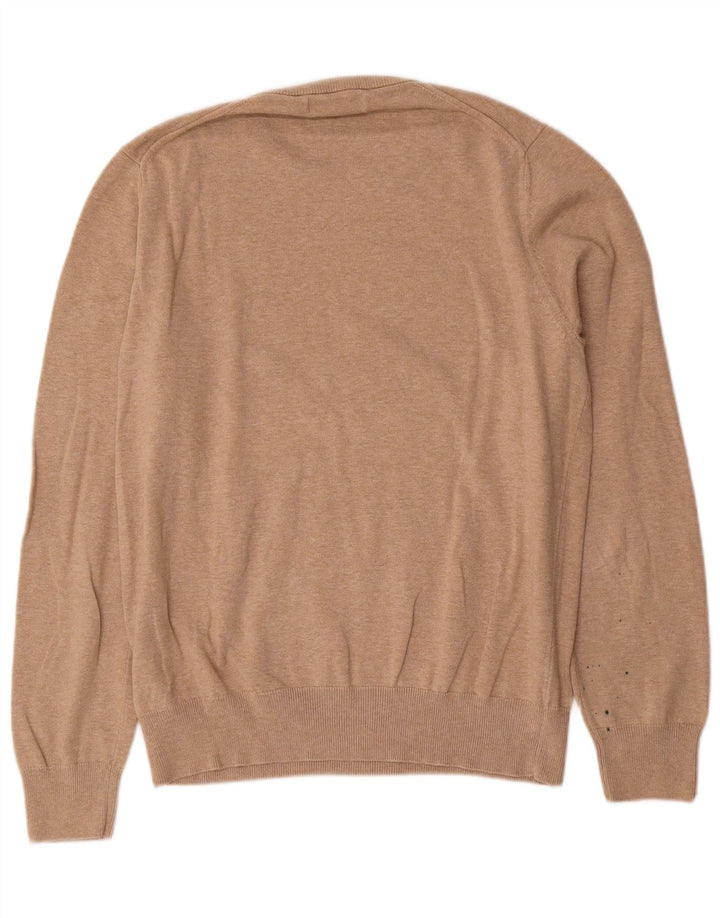 Maglione maglione girocollo da uomo Marks & Spencer in cotone beige medio