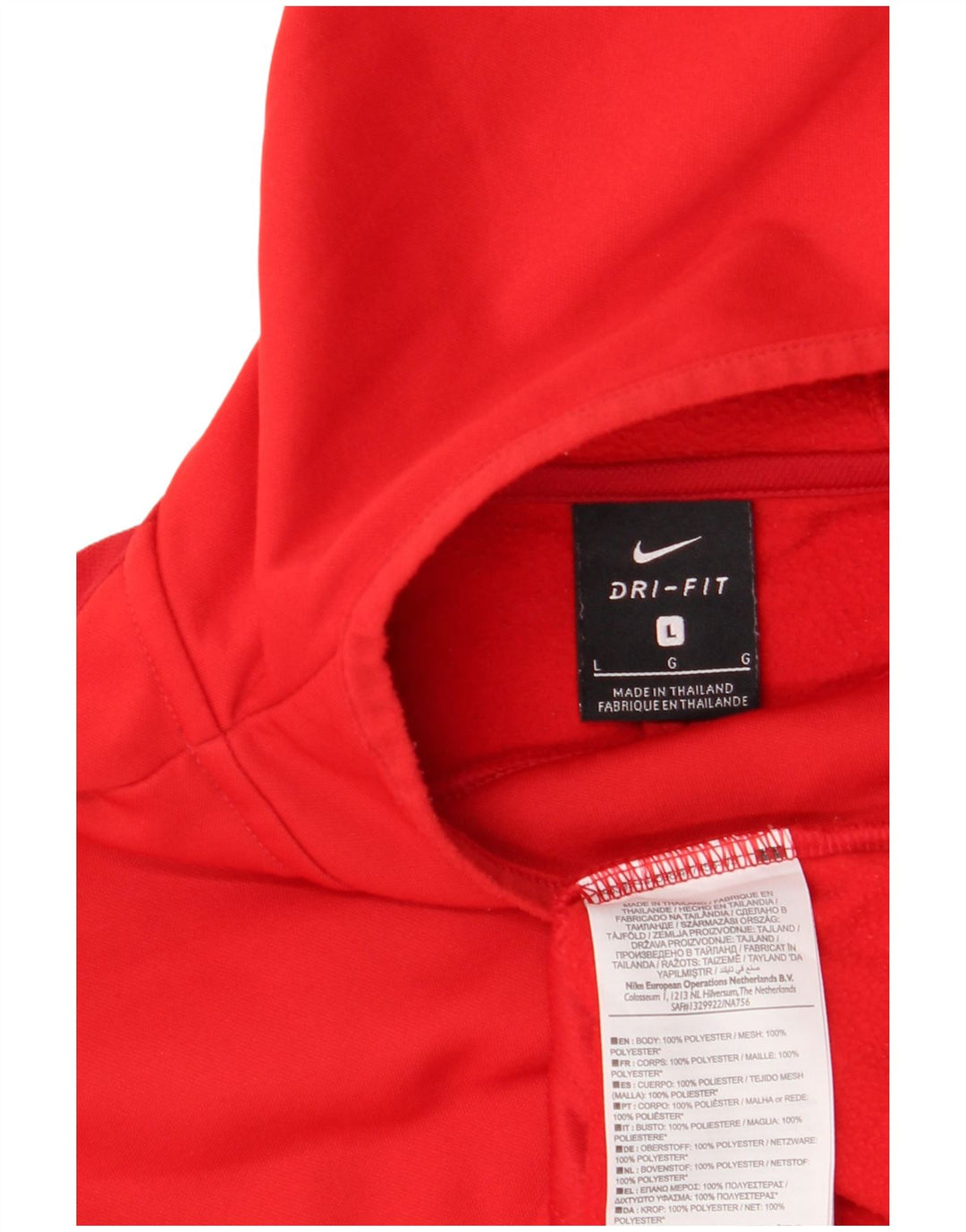 NIKE Felpa con cappuccio grafica Dri Fit da uomo, grande, rossa, in poliestere