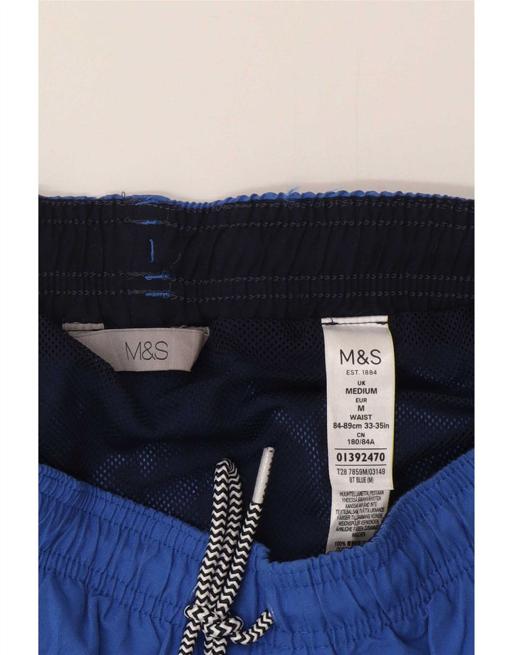 Pantaloncini da bagno da uomo Marks & Spencer blu medio in poliestere