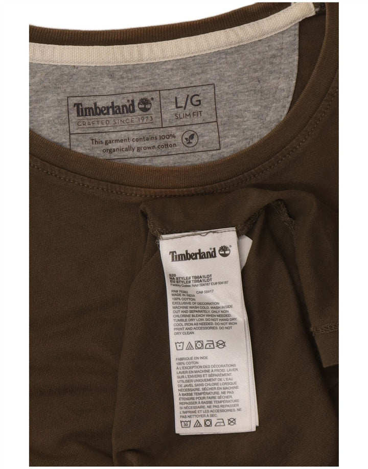 TIMBERLAND T-shirt slim fit da uomo grande in cotone kaki