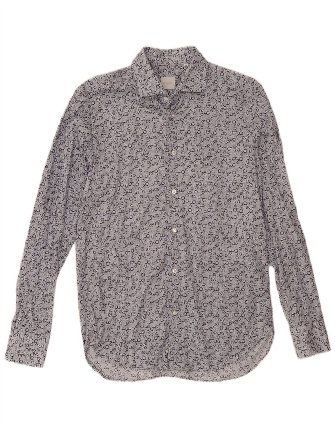 Camicia vintage da uomo blu medio floreale