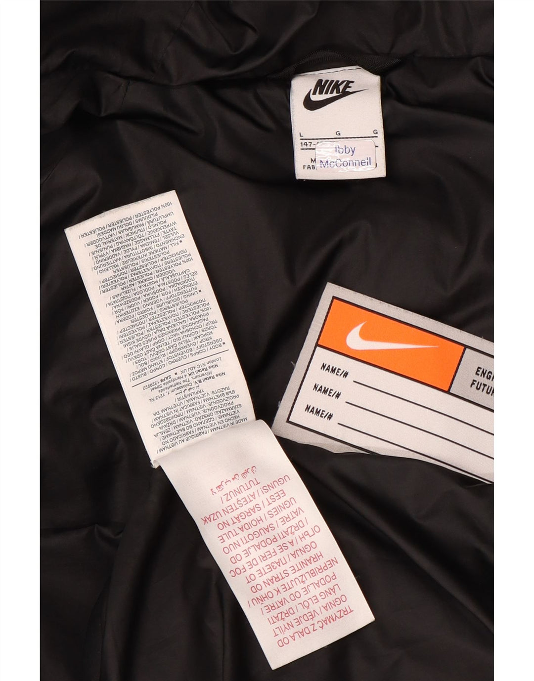 Giacca imbottita con cappuccio Nike da ragazzo 12-13 anni Large nera in poliestere