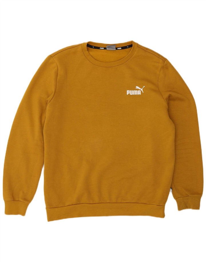 Felpa da uomo Puma Maglione in cotone giallo medio