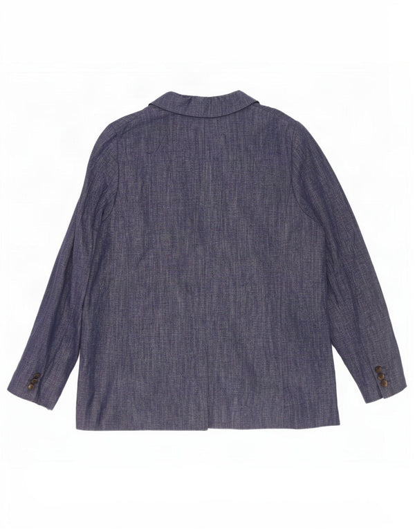 Giacca blazer a 2 bottoni Marks & Spencer da donna UK 16 grande cotone blu navy