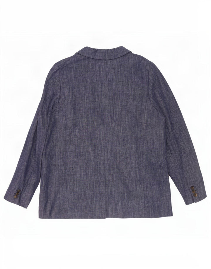 Giacca blazer a 2 bottoni Marks & Spencer da donna UK 16 grande cotone blu navy