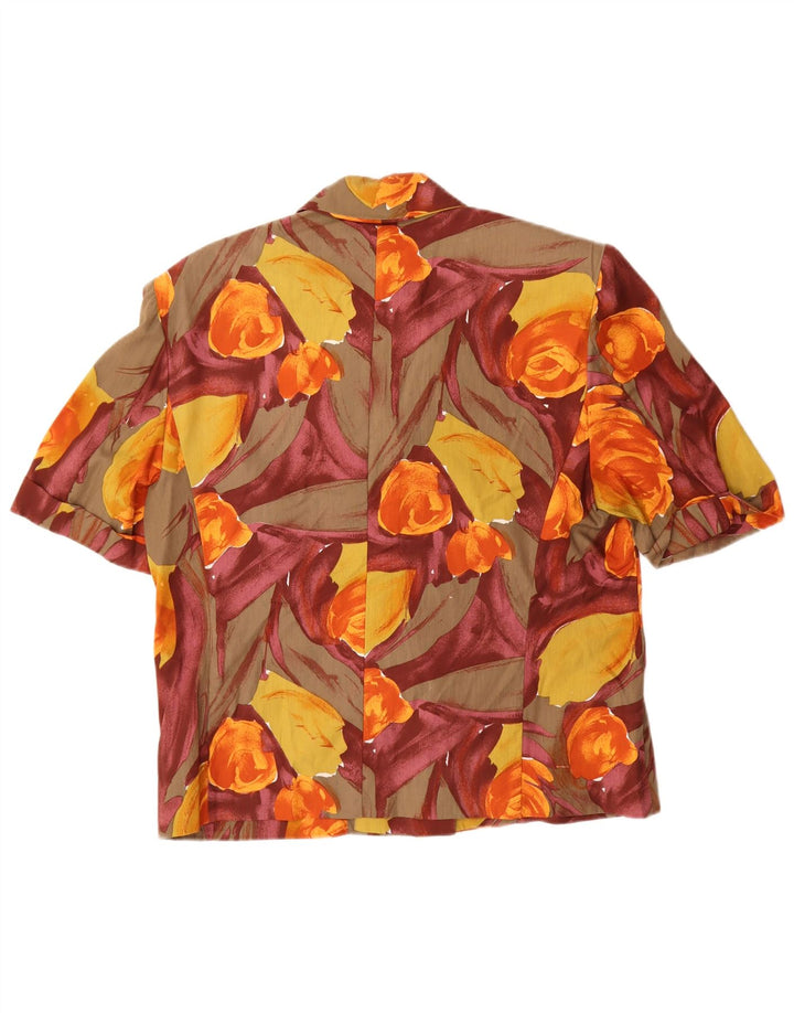 Camicetta camicia a maniche corte da donna vintage IT 45 floreale multicolore medio