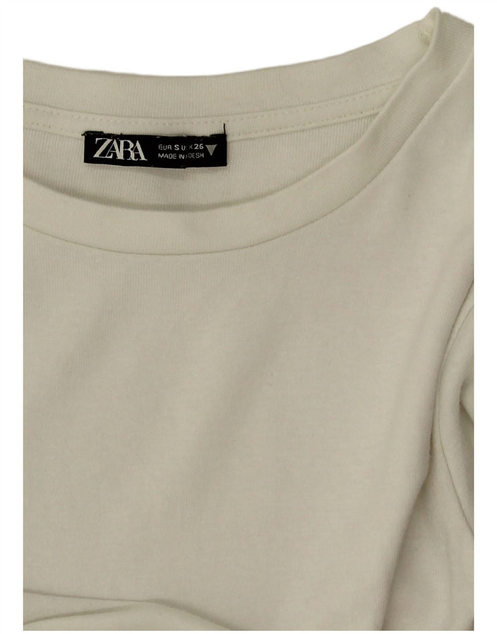 Body a maniche lunghe da donna Zara UK 8 Small bianco sporco
