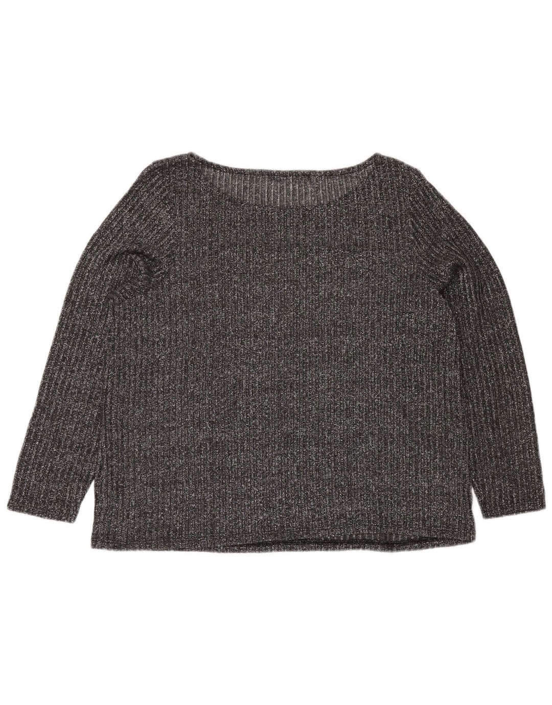 MARKS & SPENCER Camicetta da donna Top UK 20 2XL Poliestere chiazzato grigio