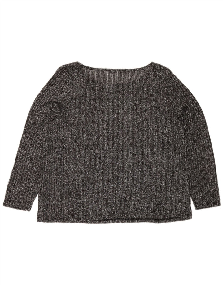 MARKS & SPENCER Camicetta da donna Top UK 20 2XL Poliestere chiazzato grigio