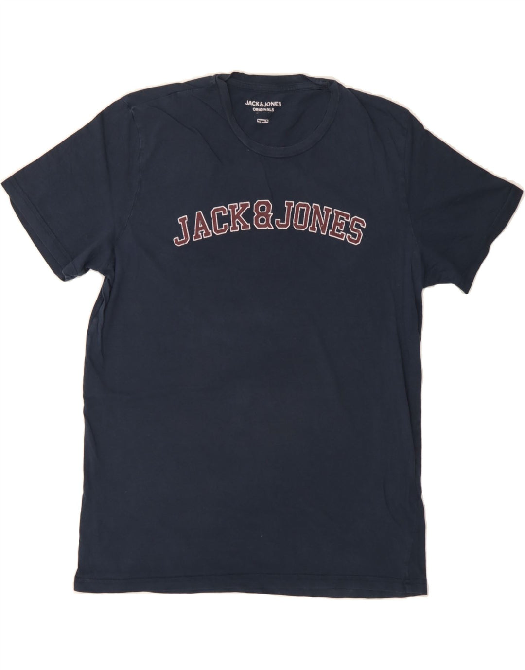 JACK & JONES Mens Graphic T-Shirt Top Medium Navy Blue Cotton Vintage Jack & Jones and Second-Hand Jack & Jones from Messina Hembry 