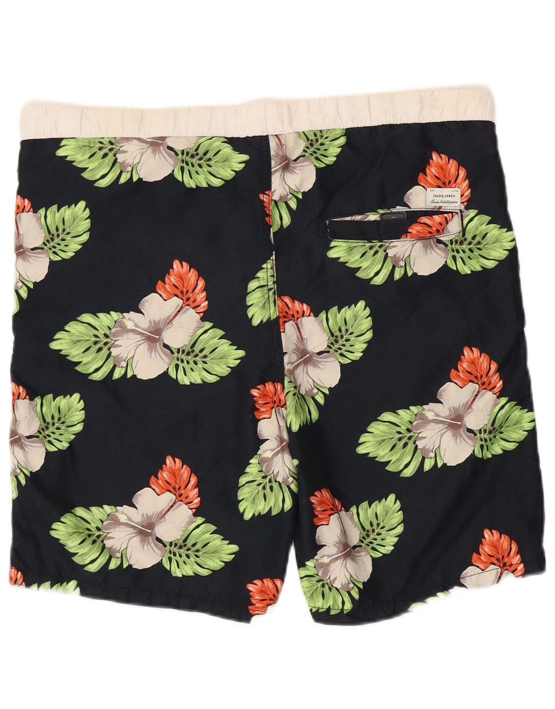 JACK & JONES Pantaloncini da bagno da uomo Poliestere medio nero floreale