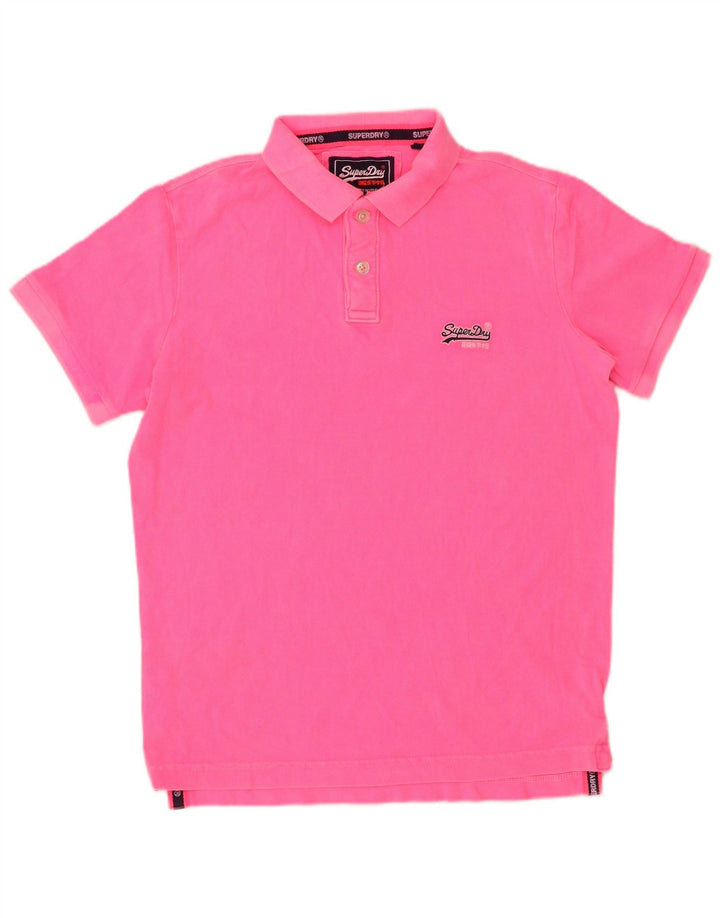 Polo da uomo SUPERDRY in cotone rosa medio