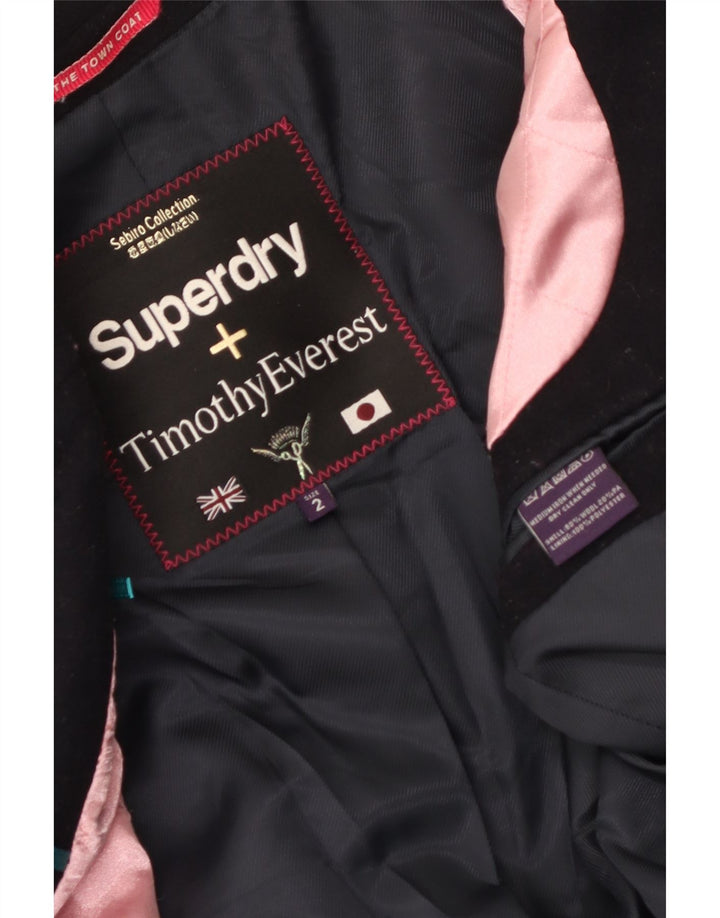 Cappotto da donna Superdry UK 2 2XS Lana blu navy