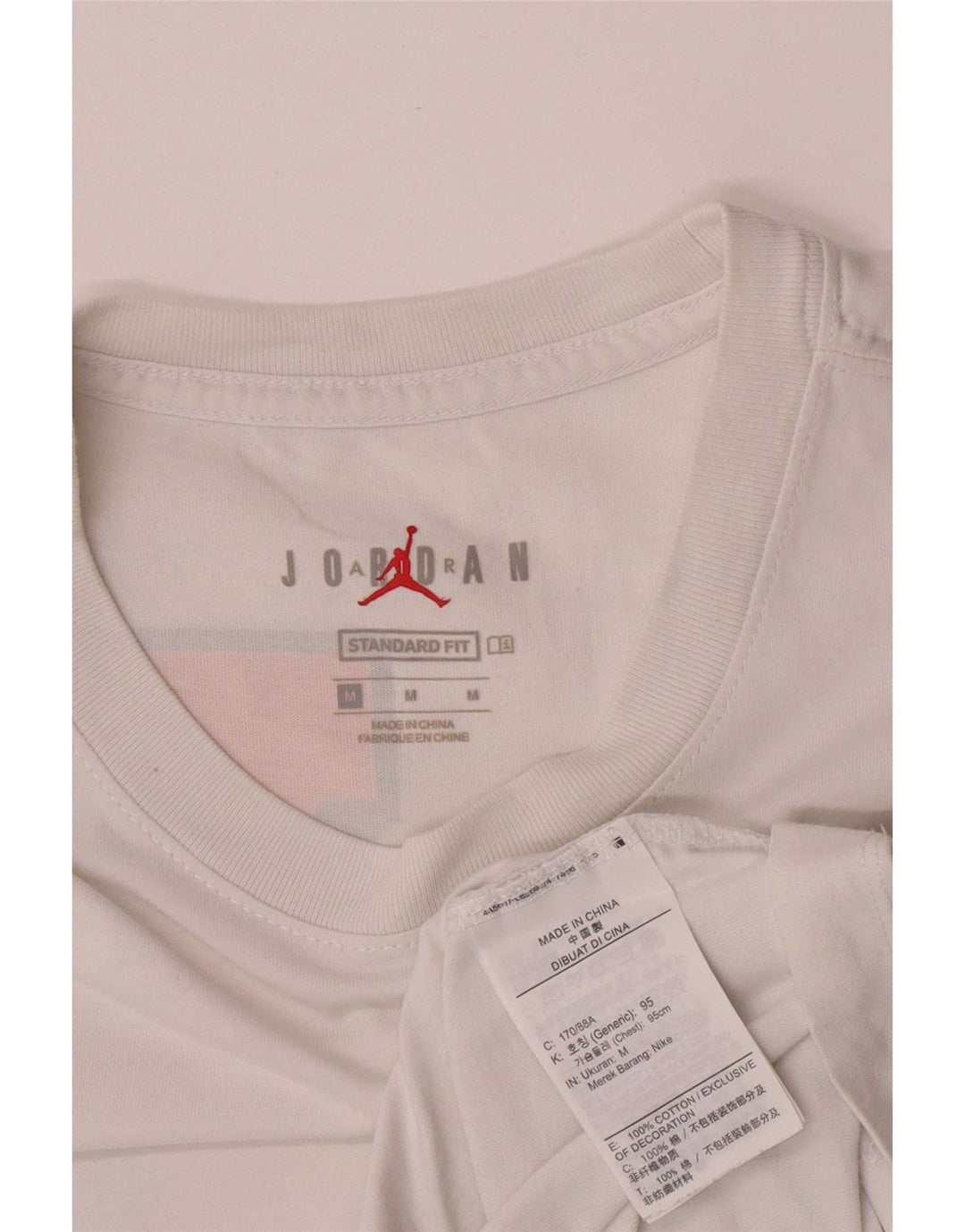 T-shirt grafica da uomo con vestibilità standard Jordan, top in cotone bianco medio
