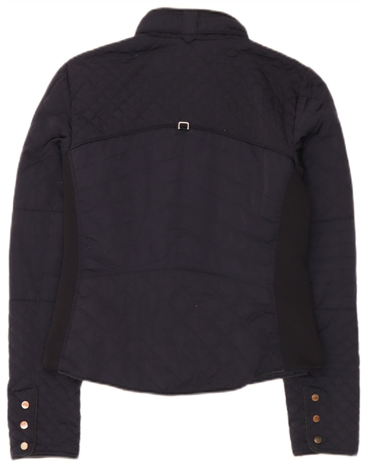 Giacca trapuntata da donna Zara UK 12 poliestere medio blu navy