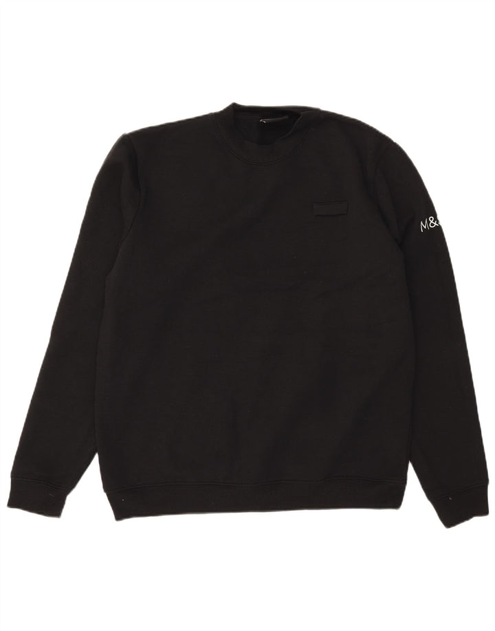 Felpa da uomo Marks & Spencer maglione medio poliestere nero
