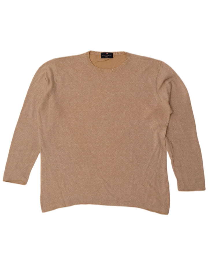 Maglione maglione girocollo da uomo Marks & Spencer blu Harbour grande beige
