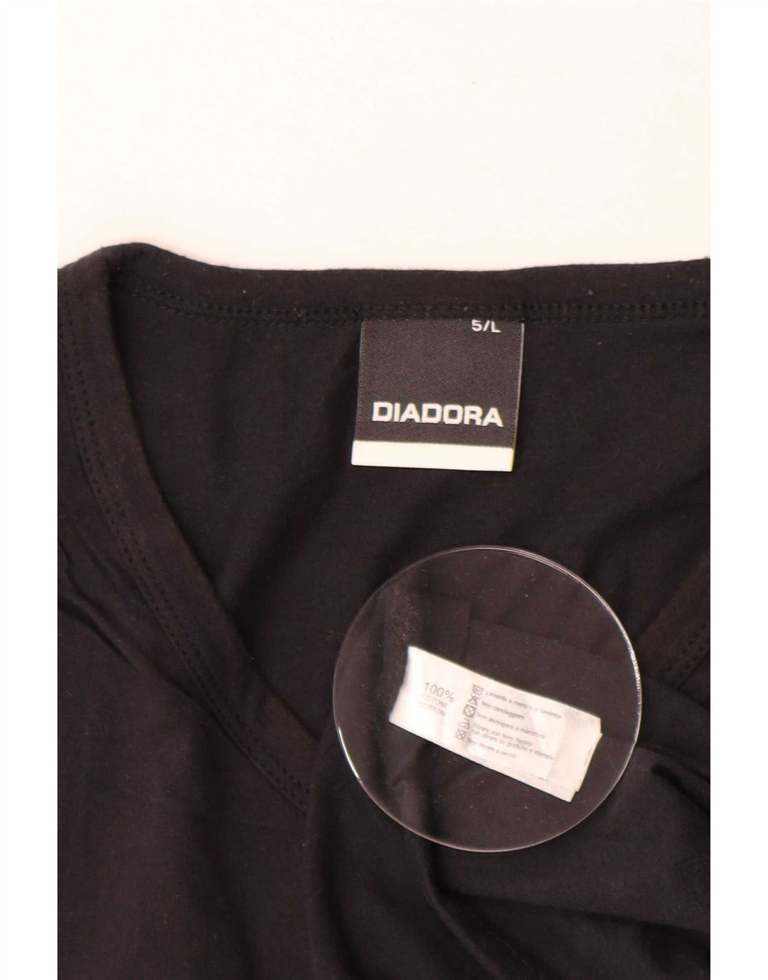 T-shirt Diadora Uomo Top Large Nera in Cotone