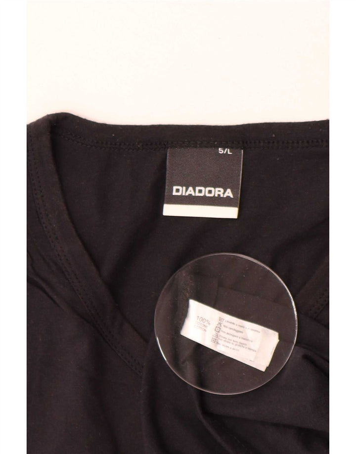 T-shirt Diadora Uomo Top Large Nera in Cotone
